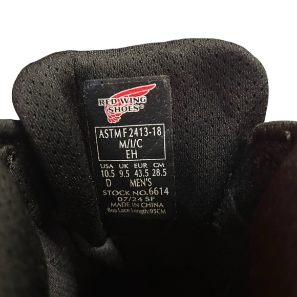 Red Wing Boots BOA Mens 10.5D Tradesman Waterproof Hiker Boot 6614 Black Leather main image 9